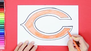 How to draw Chicago Bears Logo NFL Team [upl. by Tur]