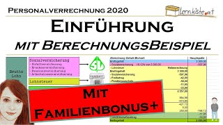 Einführung in die Personalverrechnung 2020  mit Familienbonus [upl. by Elinet]