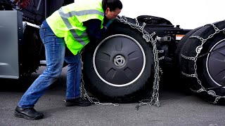 The BEST Instruction on Tire Chain Installation ever [upl. by Leinnad]