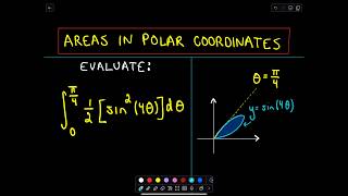 Finding Areas in Polar Coordinates [upl. by Akerley]