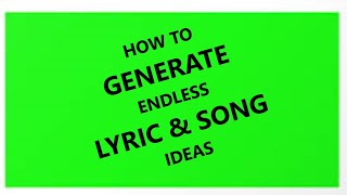 Best songwriting tools to generate endless lyric amp song ideas [upl. by Hallimaj9]