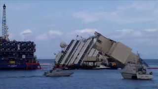 Costa Concordia Parbuckling in 90 Seconds [upl. by Akeemat820]