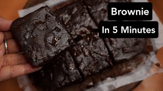 Brownie In Microwave Oven No Convection Mode  Eggless Chocolate Brownie In 5 Minutes [upl. by Eirrab]