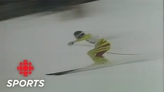 Todd Brookers Notorious Ski Crash in Kitzbuhel in 1987 [upl. by Atillertse]