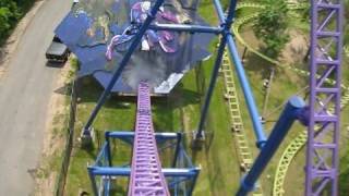 Bizarro Front Seat onride POV Six Flags New England [upl. by Ahsienor]