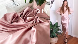 DIY Super Easy Silk Slip Skirt   PDF pattern available [upl. by Ellednek894]