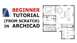 ARCHICAD Tutorial  BASIC FLOOR PLAN [upl. by Arita]