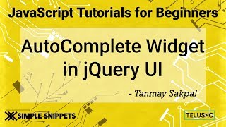 Autocomplete Widget in JQuery UI [upl. by Coh413]