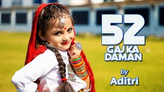 52 GAJ KA DAMAN Dance by 5 YO Aditri  PRANJAL DAHIYA  RENUKA PANWAR  Dancercise Studio [upl. by Kalie199]