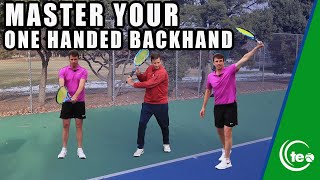 How To Master The One Handed Backhand Tennis Lesson [upl. by Asselam]