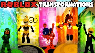 Miraculous Ladybug Transformations ALL CHARACTERS ROBLOX Gameplay PART 1 [upl. by Kellda]