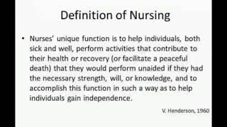 Definition Of Nursing [upl. by Brian]