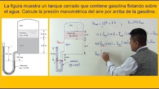 Problema  Calculando presiones manométrica del aire  pressure gauge problem [upl. by Dimitry200]