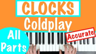 How to play CLOCKS  Coldplay Piano Chords Tutorial [upl. by Clapp]