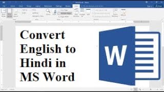 Convert English to Hindi in MS Word [upl. by Otilrac]