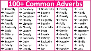 100 Common Adverbs in English 📚  Parts of speech [upl. by Terrag]