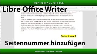 Seitennummern hinzufügen ganz einfach Libre Office Writer [upl. by Lacagnia]