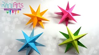 ESTRELLAS 3D de PAPEL Fácil  DIY  3D PAPER STARS easy [upl. by Nnorahs]