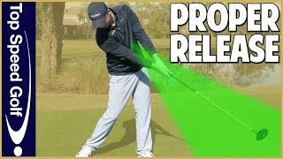 Proper Golf Swing Release [upl. by Eugatnom953]