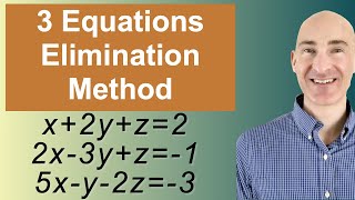 Solving Systems of 3 Equations Elimination [upl. by Bowra]