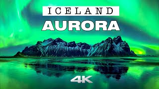 Northern Lights in ICELAND ★ Magical AURORA Borealis ★ Ambient Aerial 4K ► [upl. by Thorner]