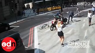 London Cyclist HEADBUTTS Pedestrian in Road Rage Incident [upl. by Harutak874]