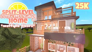 25K SplitLevel Contemporary Home  TUTORIAL  Bloxburg [upl. by Lednyc]