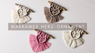 DIY  ANLEITUNG MAKRAMEE HERZORNAMENTMacrame Heart  Ornament Tutorial ♡︎ [upl. by Anasor]