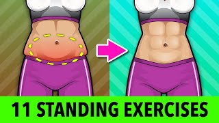 11 Best Standing Belly Fat Burn Exercises [upl. by Ivy]