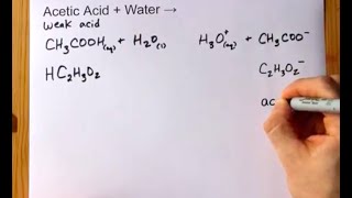 Acetic Acid  Water   acetate and hydronium ions [upl. by Ybbor]