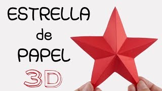 ⭐ESTRELLA de PAPEL⭐ 3D PAPER STAR  DIY [upl. by Gladwin]