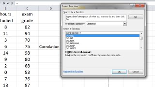 How to Calculate a Correlation in Excel  Function Approach  PValue Part 1 [upl. by Kotta]