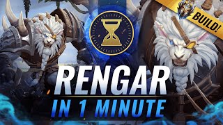 Rengar GUIDE  CHALLENGER BUILD in 1 Minute  Wild Rift LoL Mobile Shorts [upl. by Kimbell]