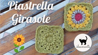 PIASTRELLA quotGIRASOLEquot  Tutorial uncinetto [upl. by Ardnaet]