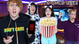 24 HOURS IN A HOME MOVIE THEATER CHALLENGE [upl. by Allard696]