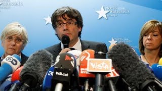 Ousted Catalan president Carles Puigdemont speaks in Brussels [upl. by Moersch965]