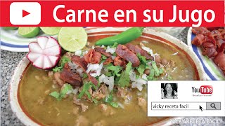 CARNE EN SU JUGO La ORIGINAL  Vicky Receta Facil [upl. by Rexfourd]