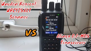 Uniden Bearcat UBC 125XLT vs Alinco DJ MD5 Rx comparison [upl. by Sheryl854]