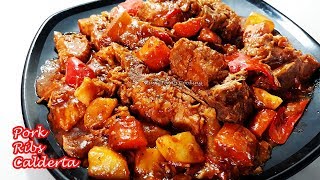 YUMMY PORK RIBS CALDERETA  EASIEST PORK RIBS CALDERETA RECIPE [upl. by Eidod924]