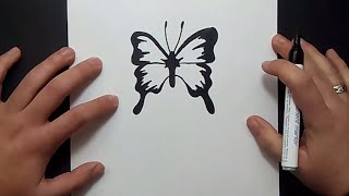 Como dibujar una mariposa paso a paso 11  How to draw a butterfly 11 [upl. by Padget974]