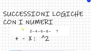 💡1  QUIZ LOGICI CONCORSI SUCCESSIONI NUMERICHE SEMPLICI [upl. by Boiney]