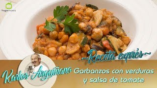 Receta de Garbanzos con verduras y salsa de tomate por Karlos Arguiñano [upl. by Eugatnom]