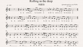 ROLLING IN THE DEEP flauta violín oboe partitura con playback [upl. by Zapot]