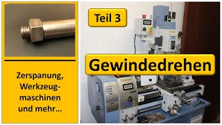 Gewindedrehen mit Bernardo Drehmaschine Profi 550LZ [upl. by Nonnaehr]