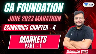 Markets  Part  1  Economics Chapter  4  CA Foundation June Marathon 2023  Mohnish Vora [upl. by Airdnekal]