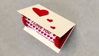 How to Make Valentine Cards  Valentine Cards Handmade Easy  Valentine Day Card [upl. by Atteuqahs684]