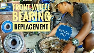 FRONT WHEEL BEARING REPLACEMENT  YAMAHA MIO i 125 [upl. by Loesceke]