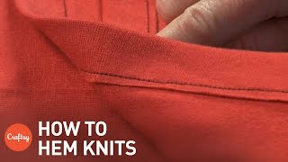 How to Hem Knit Fabric Without a Serger  Sewing Tutorial with Linda Lee [upl. by Moule327]