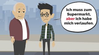 Deutsch lernen  Konjunktionen aber weil dass [upl. by Falzetta]