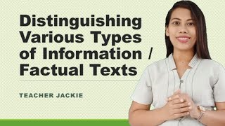 English 6 Q2 Distinguishing Various Types of Information  Factual Texts [upl. by Carnahan372]